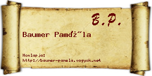 Baumer Paméla névjegykártya
